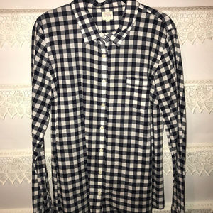 J. Crew Navy Gingham Button-Down